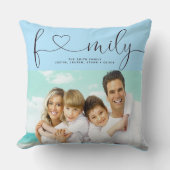 Personalized Family Photo Pillow Custom Name Kussen (Voorkant)