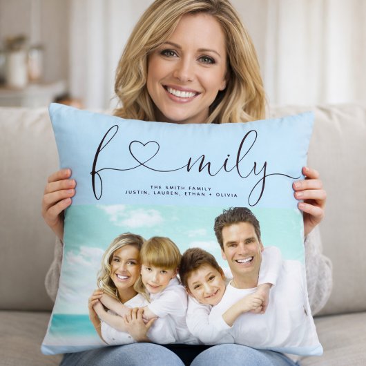 Personalized Family Photo Pillow Custom Name Kussen