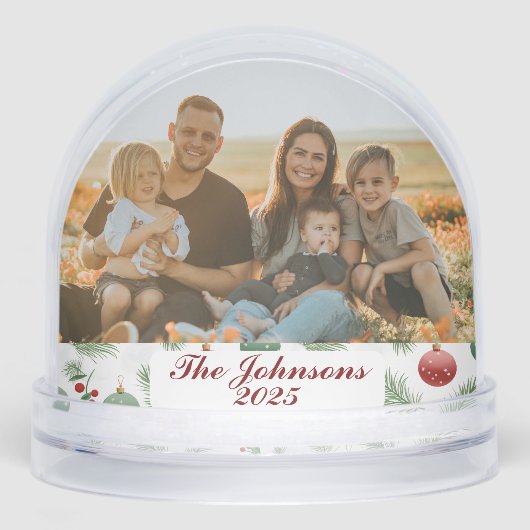 Personalized Family Photo Snow Globe Custom Name (Avant)