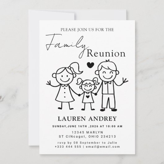 Personalized Family Reunion Party Invitation (Devant)