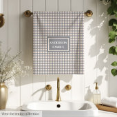 Personalized Family Towels Elegant Plaid Design