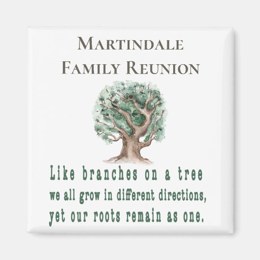 Personalized Family Tree Reunion Magneet (Voorkant)