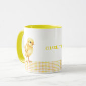 Personalized Farm Animal Mug – Cute Chick Design Mok (Voorkant links)