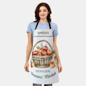 Personalized Farmers Market Rustic Apples Kitchen Schort (Gedragen)