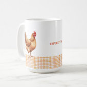 Personalized Farmhouse Hen Name Mug Koffiemok (Voorkant links)