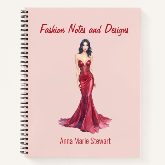 Personalized Fashion Sketch Book Notitieboek (Voorkant)