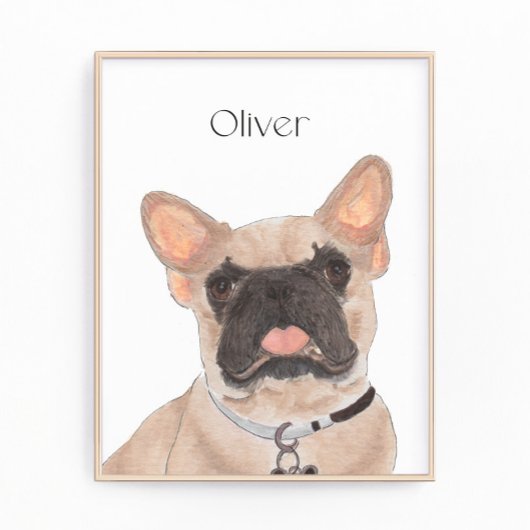 Personalized Fawn Mask Frenchie French Bulldog Foto Afdruk