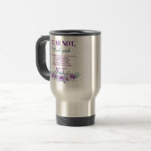 Personalized Fear Not Isaiah 41:10 Purple Floral Reisbeker (Voorkant links)