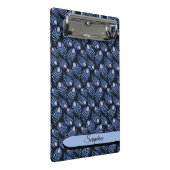 Personalized Feather Clipboard | Blue Pattern Mini Klembord (Schuin)