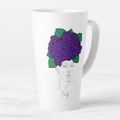 Personalized February Birth Flower Crown Art Latte Mok (Rechterhoek)