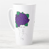 Personalized February Birth Flower Crown Art Latte Mok (Linkerhoek)