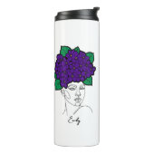 Personalized February Birth Flower Crown Art Thermosbeker (Gedraaid links)