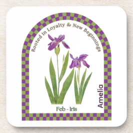 Personalized February Birth Month Flower Coaster Bier Onderzetter