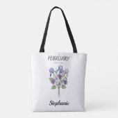Personalized February Birth Month Flower Draagtas (Achterkant)