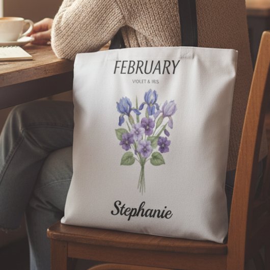 Personalized February Birth Month Flower Draagtas