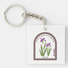 Personalized February Birth Month Flower  Sleutelhanger