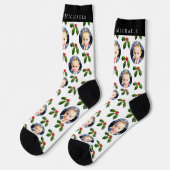 Personalized Festive Holly Berry Holiday Socks Sokken (Links)