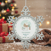 Personalized Festive Memories Tin Sneeuwvlok Ornament