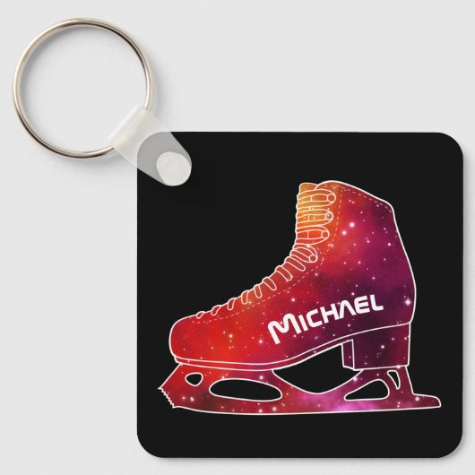 Personalized Figure Skating Space Boot Sleutelhanger (Voorkant)