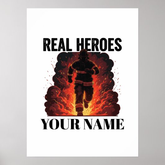 Personalized Firefighter Poster – Custom Name (Devant)