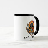 Personalized Firefighter Skull Fireman Mok (Voorkant rechts)