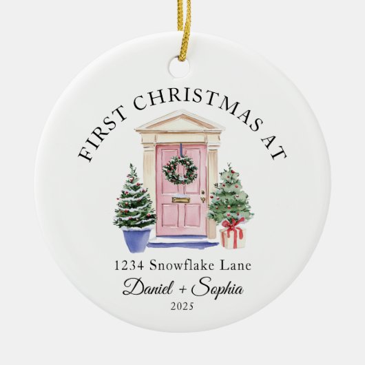 Personalized First Christmas At Our New Home Keramisch Ornament (Voorkant)