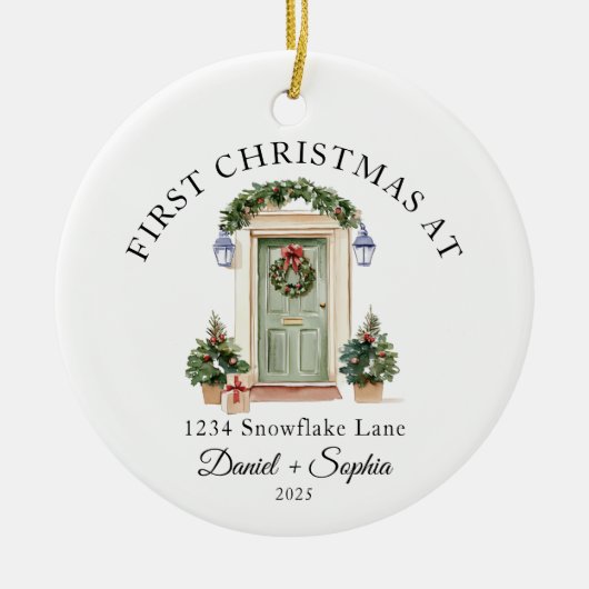 Personalized First Christmas At Our New Home Keramisch Ornament (Voorkant)
