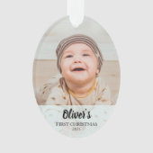 Personalized First Christmas Baby Photo Ornament (voorkant)