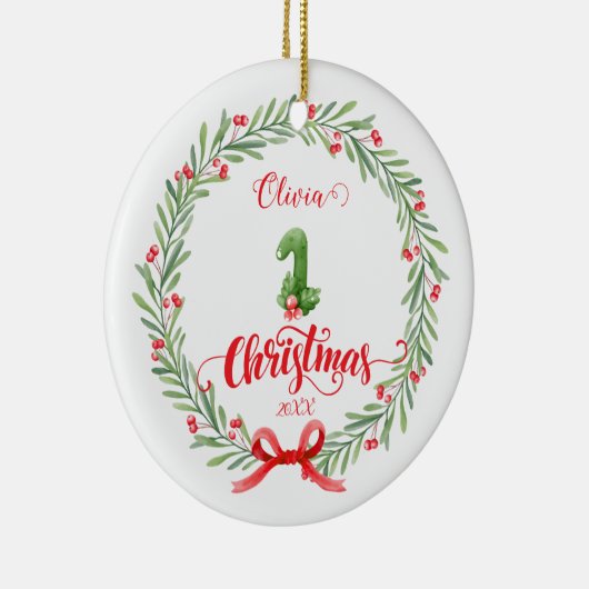 Personalized First Christmas Ornament with Photo (Rechts)