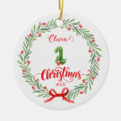 Personalized First Christmas Ornament with Photo (Voorkant)