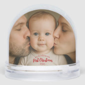 Personalized First Christmas Photo Snow Globe Sneeuwbol (Achterkant)