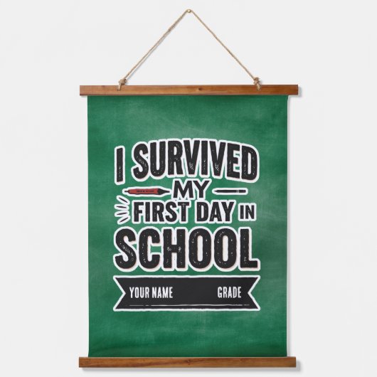 Personalized First Day of School Art Hangend Wandkleed (Voorkant)