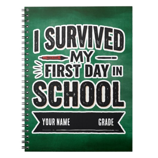 Personalized First Day of School Art Notitieboek (Voorkant)