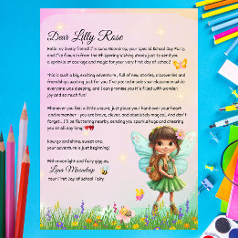 Personalized First Day of School Fairy Letter  Kaart