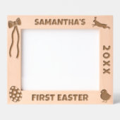 Personalized First Easter-Bunny, Eggs, Chick, Bow Gegraveerde Lijstjes (Voorkant)