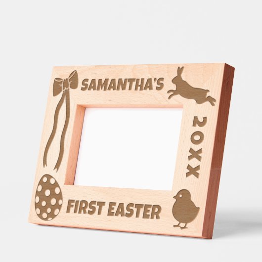 Personalized First Easter-Bunny, Eggs, Chick, Bow Gegraveerde Lijstjes (Links)