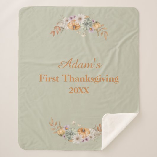 Personalized First Thanksgiving Sherpa Deken (Voorkant)