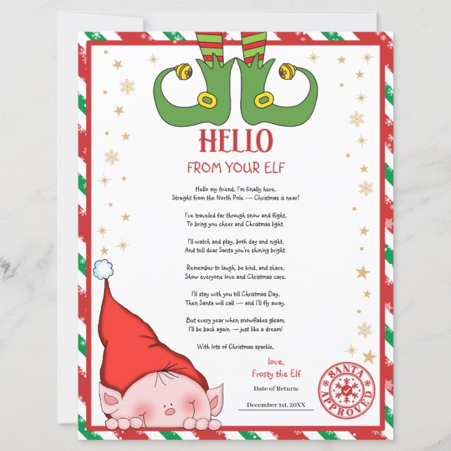Personalized First Time Elf Arrival Letter (Voorkant)