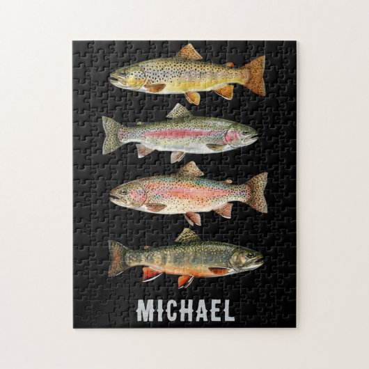 Personalized Fishing Lover  – Trout Fishing Design Legpuzzel (Verticaal)