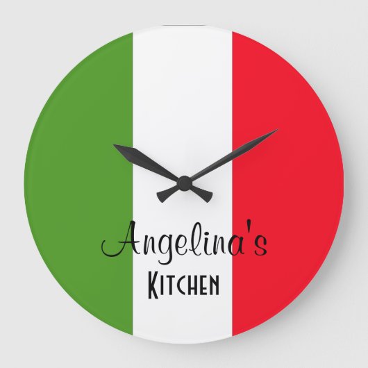 Personalized Flag Of Italy Round Wall Clock Grote Klok (Voorkant)