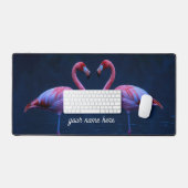 Personalized Flamingo Couple Desk Pad (Keyboard & Muis)