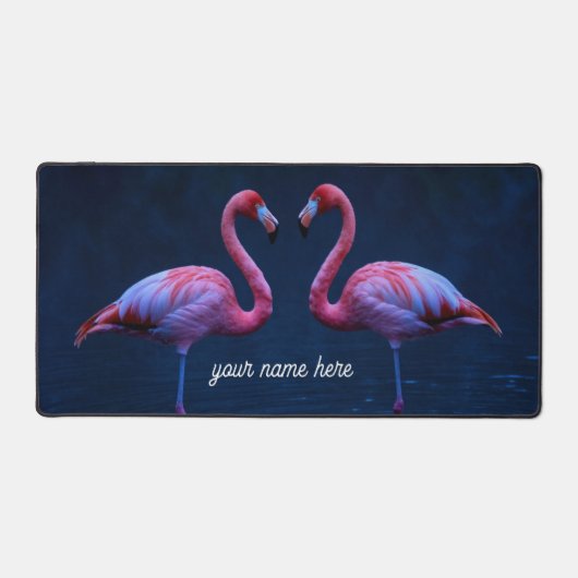 Personalized Flamingo Couple Desk Pad (Voorkant)