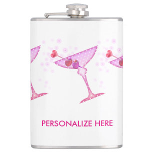 PERSONALIZED FLASK - ROZE MARTINI HEUPFLES