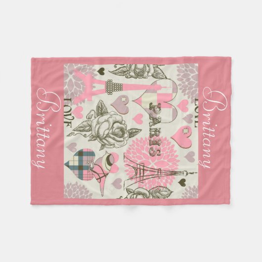 Personalized Fleece Blanket/Paris (Voorkant (Horizontaal))
