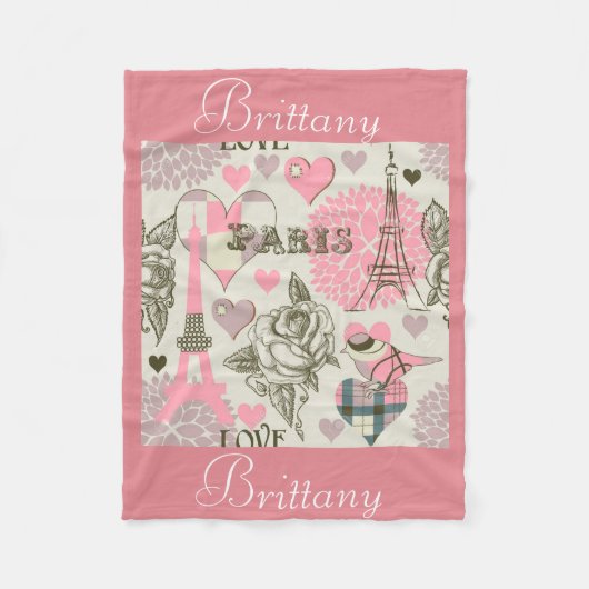 Personalized Fleece Blanket/Paris Deken (Voorkant)