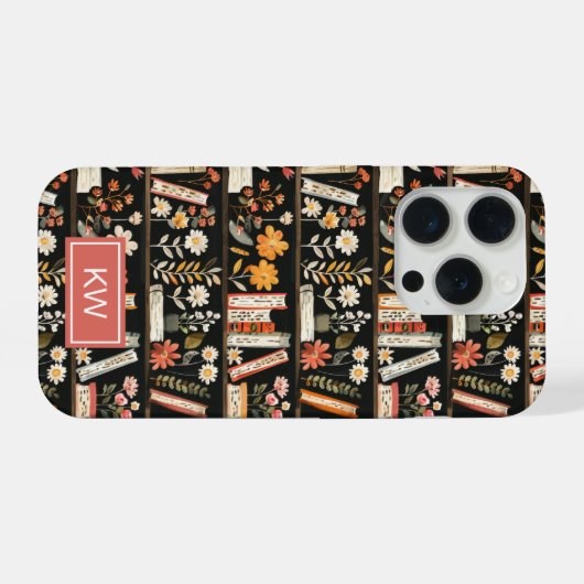 Personalized Floral Bookshelf Phone Case (Verso Horizontal)