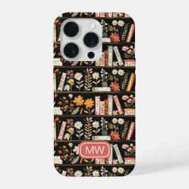 Personalized Floral Bookshelf Phone Case iPhone 15 Pro Hoesje