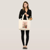 "Personalized Floral Canvas Tote – Eco-Friendly &  (Voorkant (model))