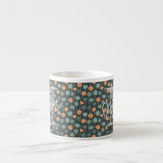 Personalized Floral Coffee Mini Mug (Devant)