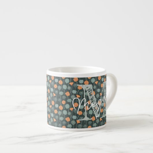 Personalized Floral Coffee Mini Mug (Devant droit)